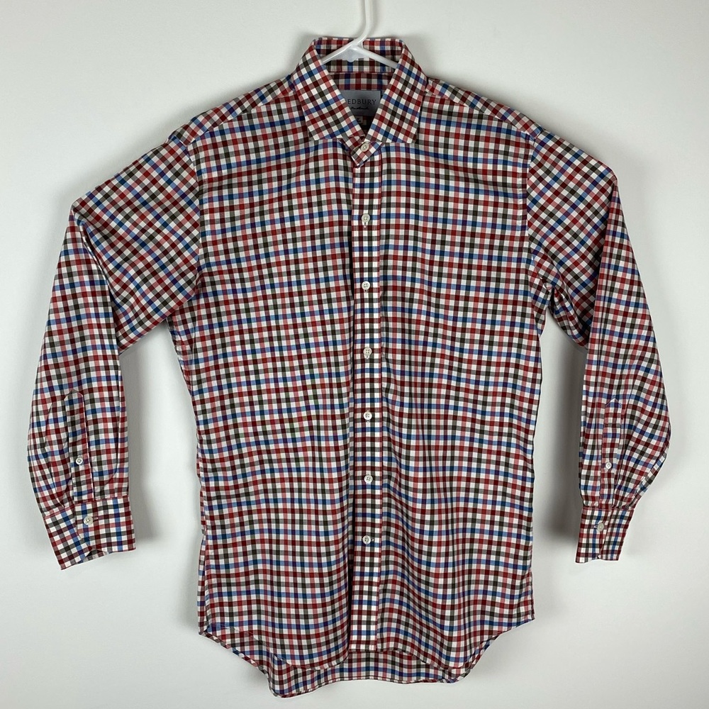 Men Ledbury cotton plaid button dress shirt, 16-41